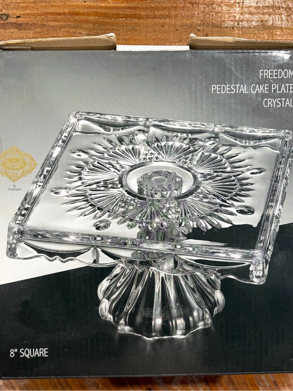 Godinger Shannon Crystal cake pedestal, NEVER USED